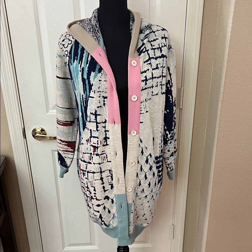 Aldo Martins Cream and Pink Patterned Cardigan